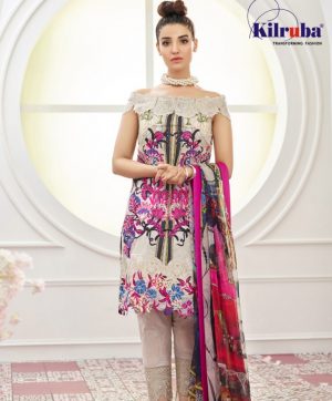 KILRUBA ASIFA & NABEEL FESTIVE LAWN SS 19 IN SINGLE WHOLESALER