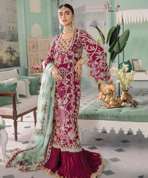 SHREE FABS CRIMSON LUCXURY EDITION NO 9001 IN SINGLE PIECE BUY