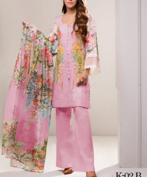 KILRUBA LUXURY LAWN EMBROIDERY COLLECTION K-02B IN SINGLE