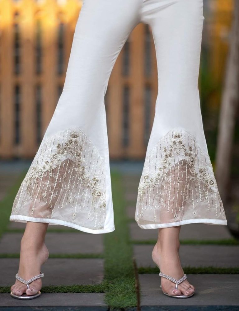 Buy LABEL DE VEDA Likra Cigarette white Pant Trouser for women PantPent  for womendesigner trouserfor women Online at Best Prices in India   JioMart