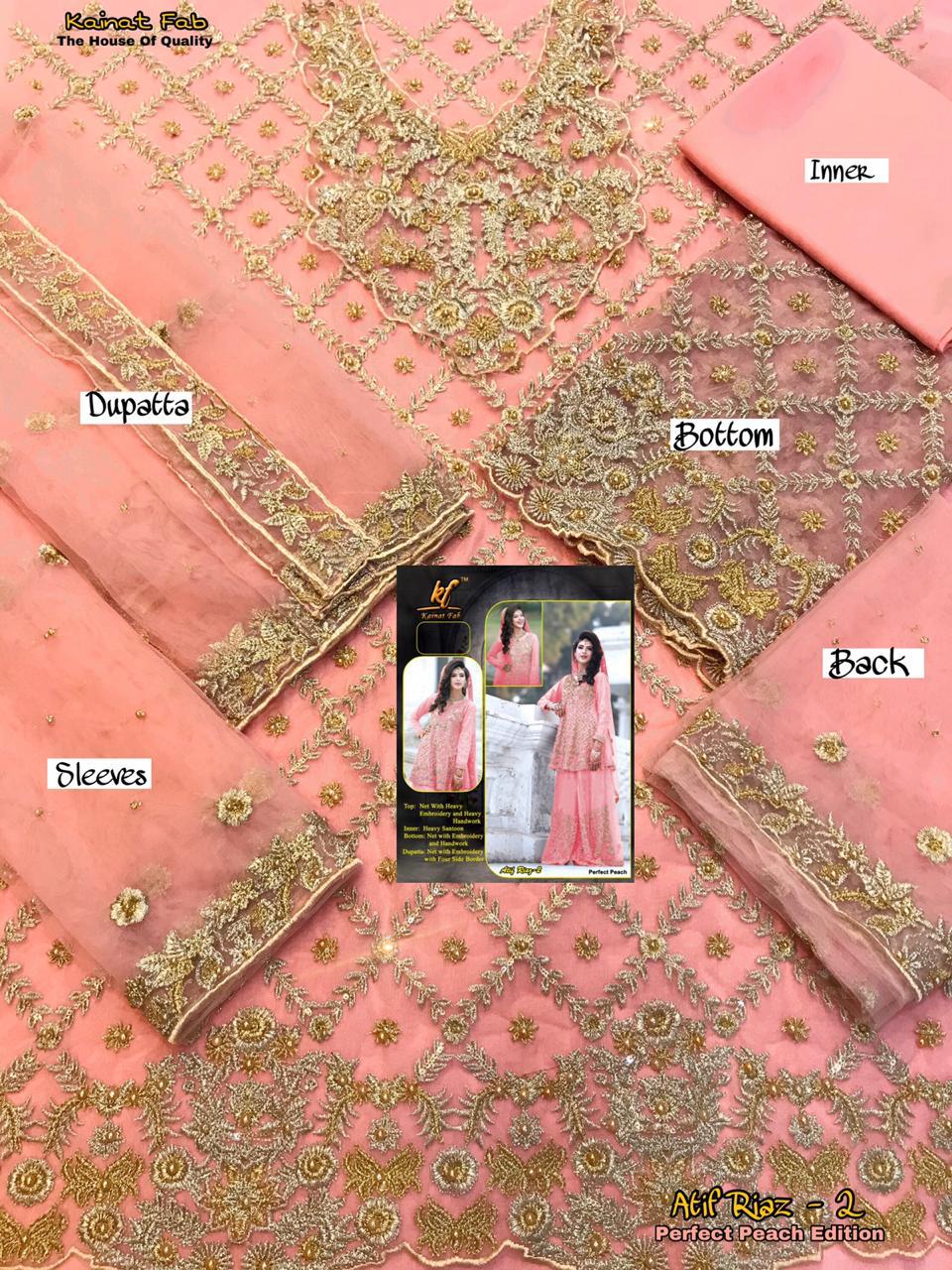 KAINAT FAB ATIF RIAZ 2 PEACH BRIDAL COLLECTION