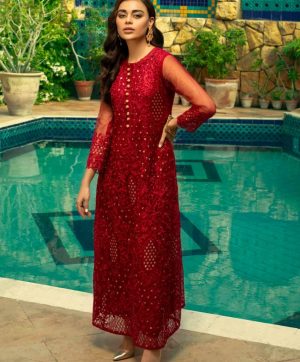 PAKISTANI SUIT RED QUEEN IN SINGLE PIECE SURAT