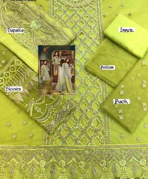 KAINAT FAB MARIA B GREEN NET PAKISTANI SUITS WHOLESALER