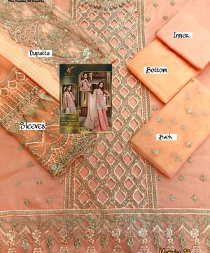 KAINAT FAB MARIA B PINK NET PAKISTANI SUITS WHOLESALER