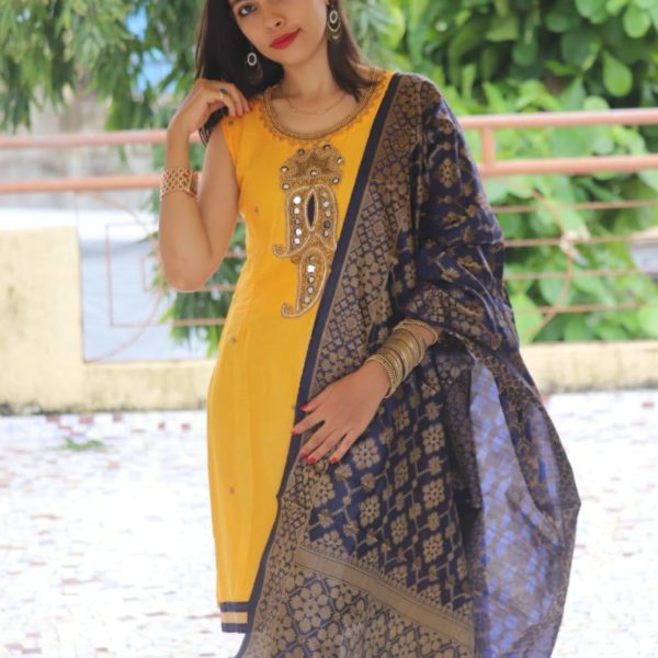 banarasi cotton suit with dupatta