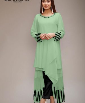 LAXURIA TRENDZ DESIGNER TUNIC OLIVE GREEN COLOR KURTI
