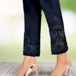 CIGARETTE PANTS ONLINE PAKISTANI LADIES NAVY BLUE COLOR
