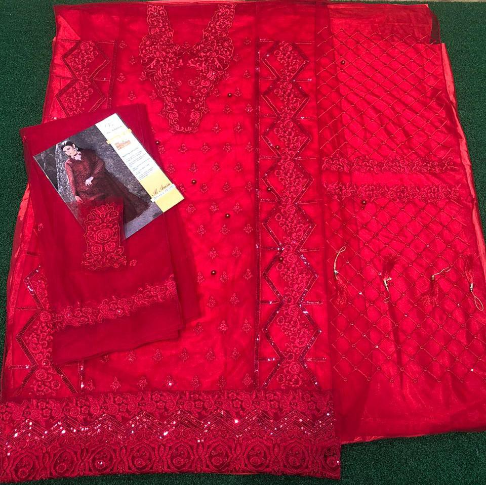 AL AMRA ANAYA ZF 06 RED PAKISTANI SUITS