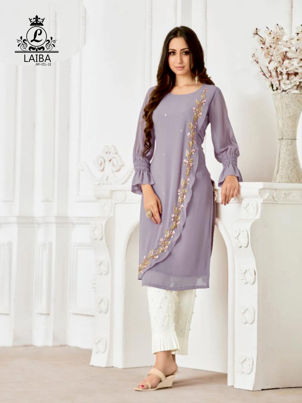 LAIBA AM VOL 18 LUXURY TUNIC WITH CIGARETTE PANTS