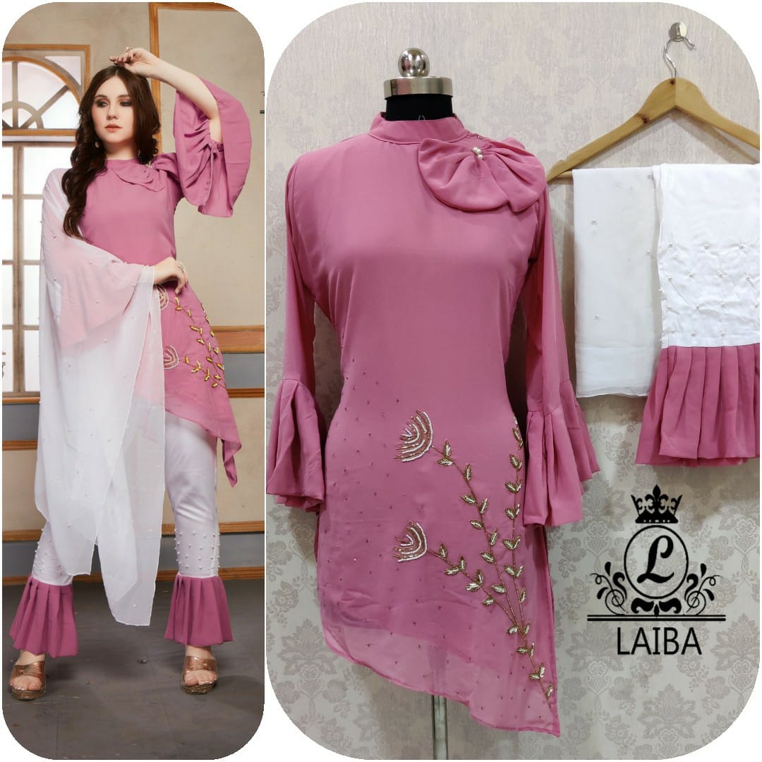 LAIBA AM VOL 30 DESIGNER WORK TUNICS PINK