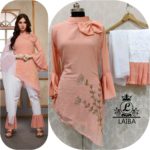 LAIBA AM VOL 30 DESIGNER WORK TUNICS PEACH