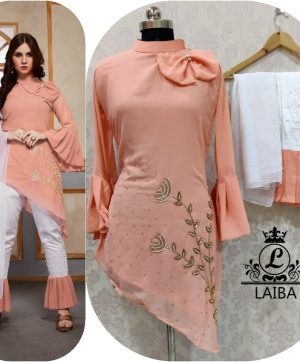 LAIBA AM VOL 30 DESIGNER WORK TUNICS PEACH