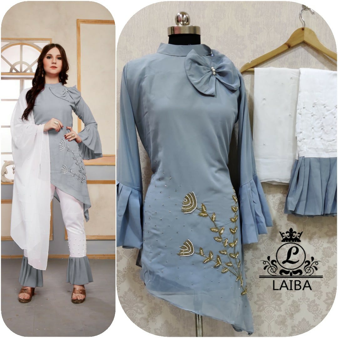 LAIBA AM VOL 30 DESIGNER WORK TUNICS GREY