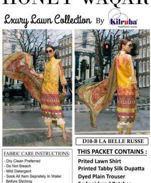 KILRUBA HONEY WAQAR LUXURY LAWN D10-B