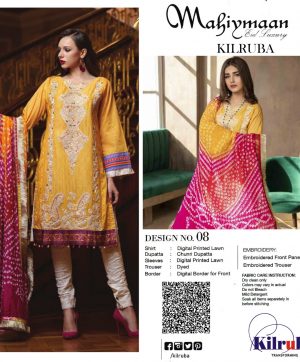 KILRUBA MAHIYMAAN LAWN SUIT EID LUXURY D NO 08