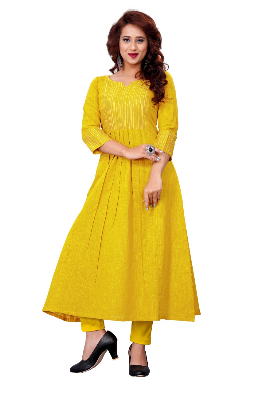 YELLOW COTTON KURTI MANUFACTURER PRICE BELOW 500