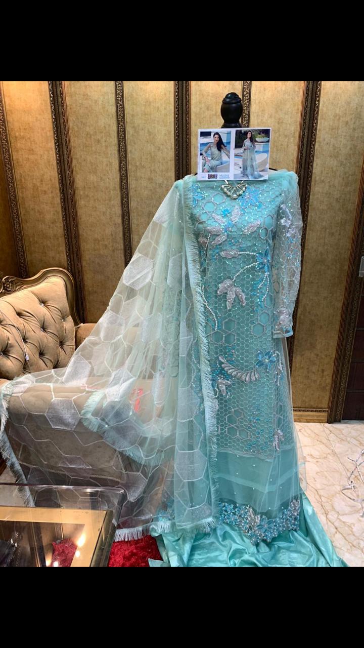 MUSHQ LUXURY NET PAKISTANI SUITS WHOLESALER