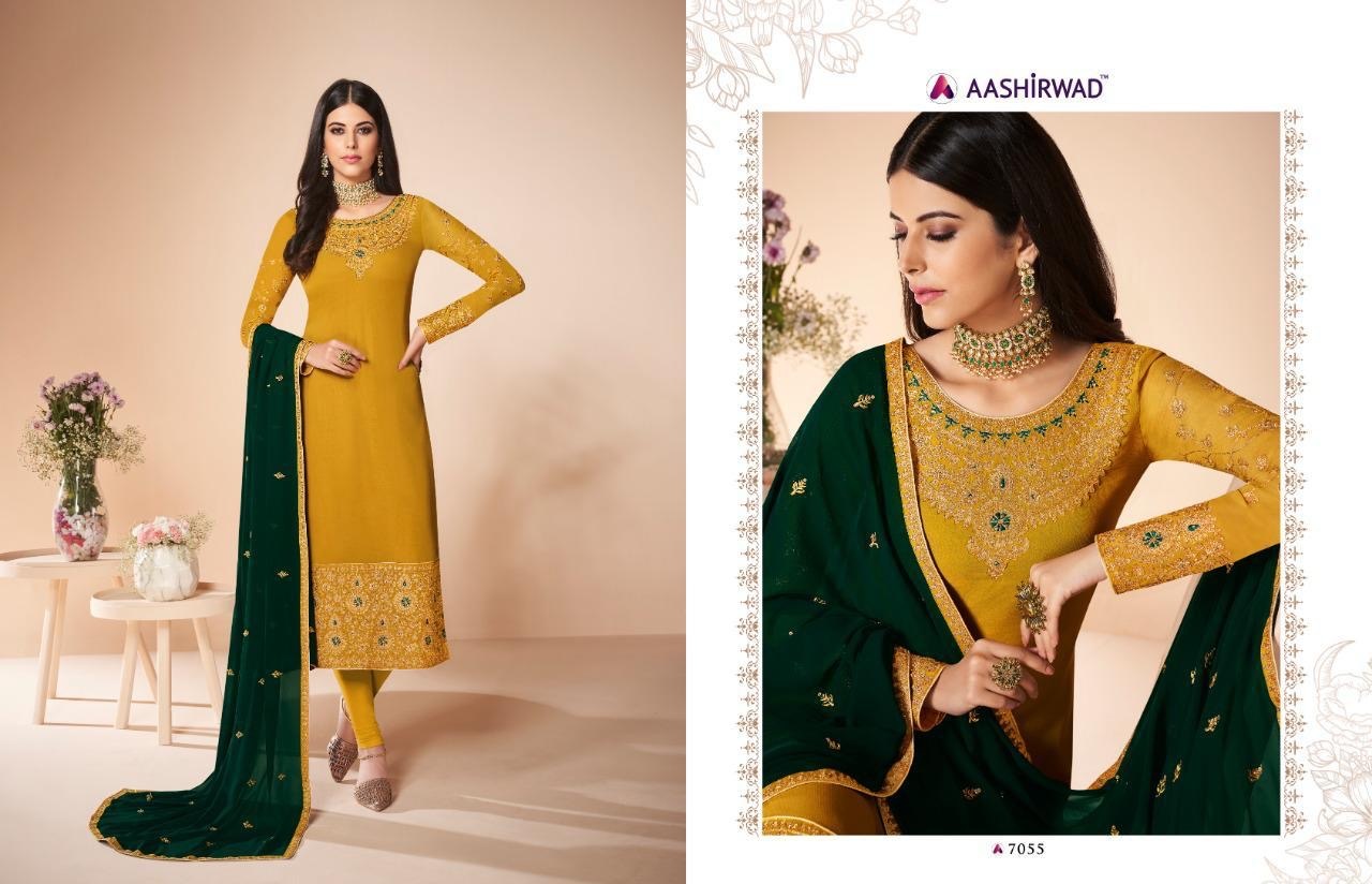 AASHIRWAD CREATION 7055 SALWAR KAMEEZ WHOLESALE