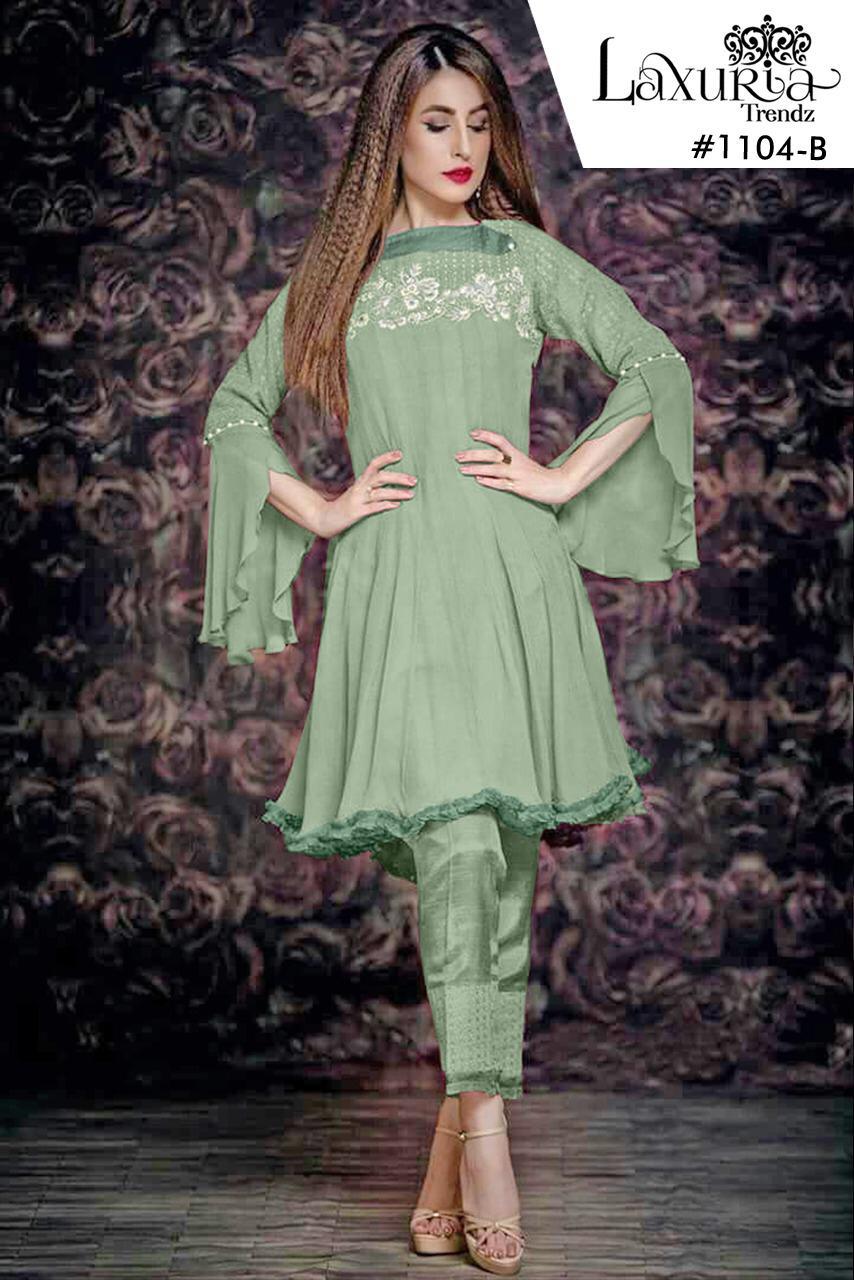 Buy Our Front Slit Frilled Cut Sleeves Designer Kurti With Pant  SNAZZYHUNT