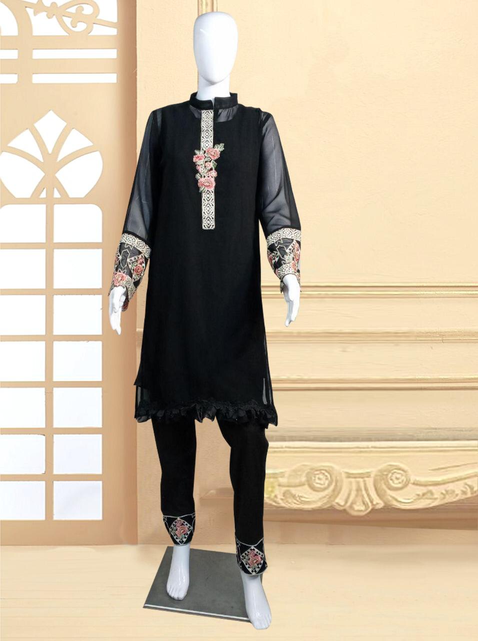 LUXURY 1108 A DESIGNER BLACK TUNIC WHOLESALE