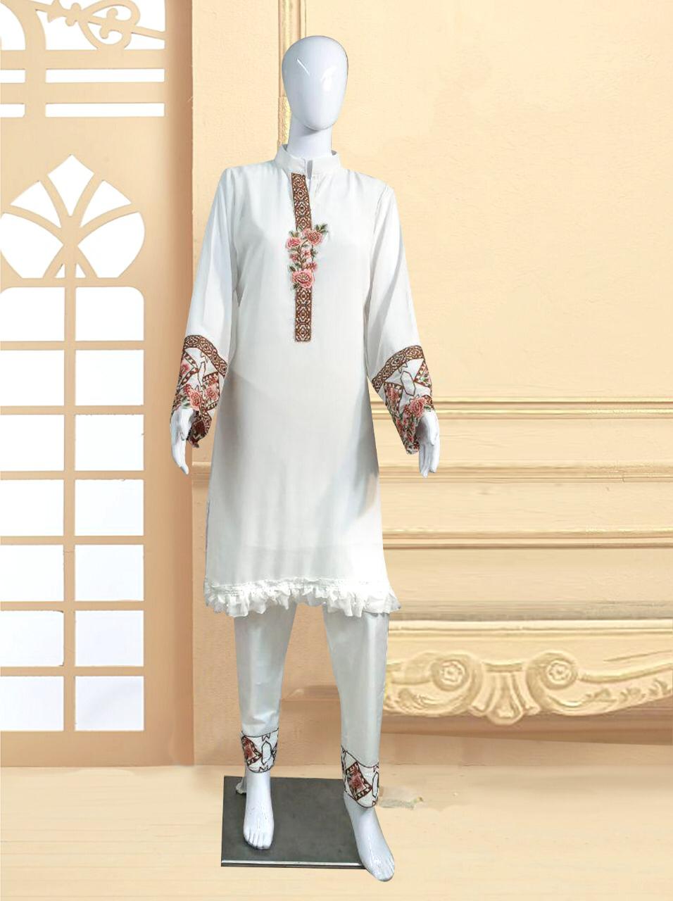 LUXURY 1108 DESIGNER WHITE TUNIC WHOLESALE