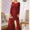 LAAIBAH GULAL RED NET PAKISTANI SUITS SUPPLIER