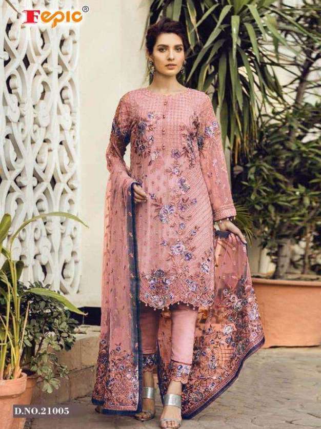 FEPIC 21005 PINK PAKISTANI SUITS WHOLESALER