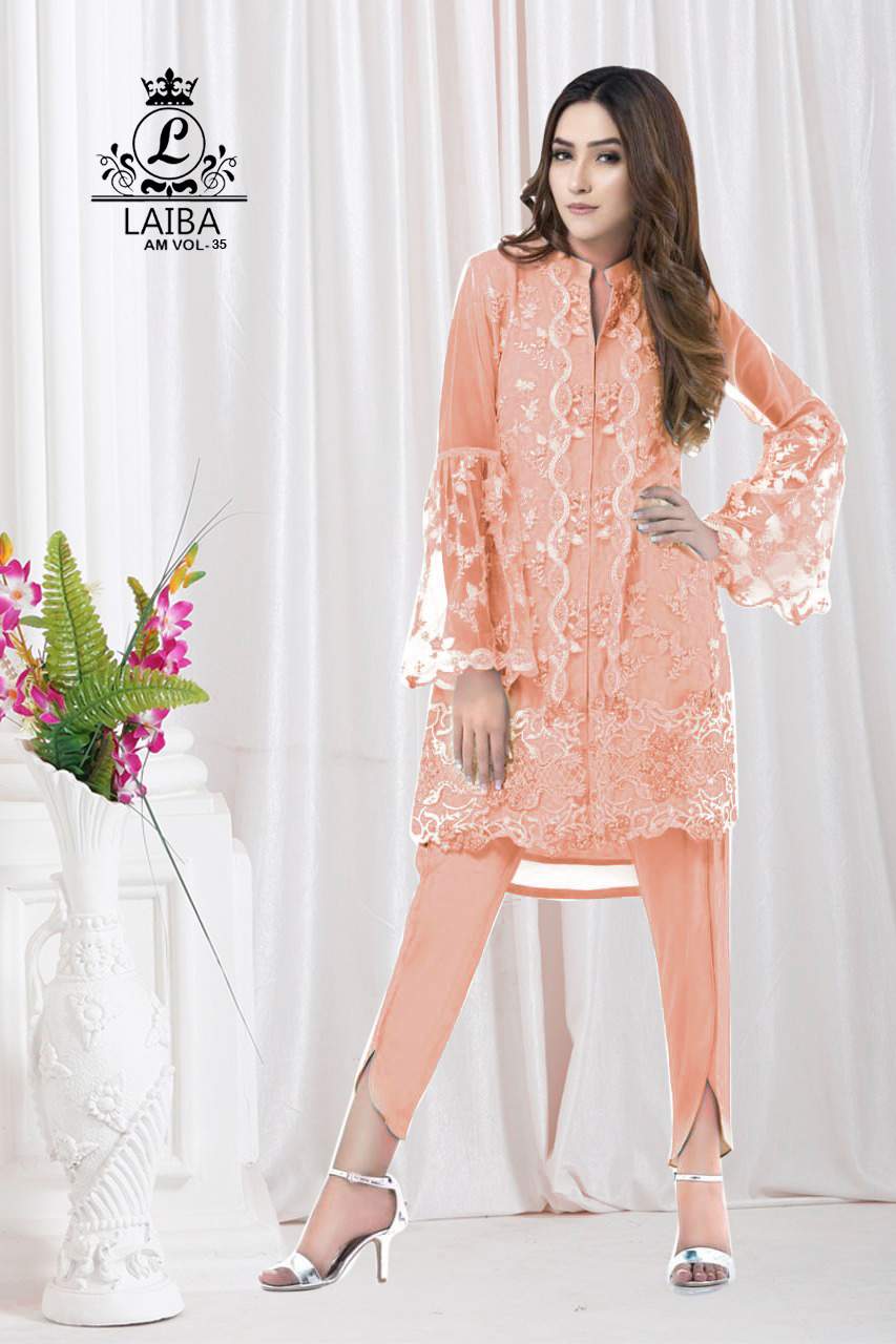 LAIBA AM VOL 35 DESIGNER TUNICS PEACH