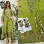 HOOR TEX MARIA B GREEN PAKISTANI SUIT IN SINGLE PIECE