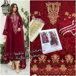 M 3 FASHION MARIA B COUTURE 1001 D MAROON WHOLESALE