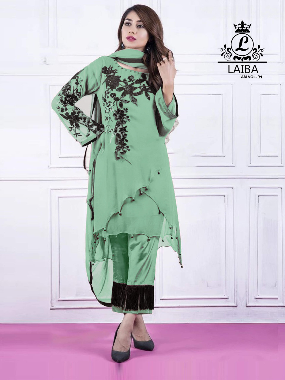 LAIBA DESIGNER TUNICS AM VOL 31 PISTA GREEN