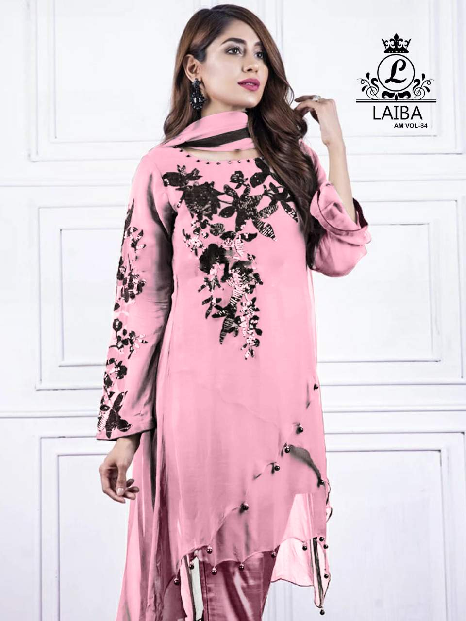 LAIBA DESIGNER TUNICS AM VOL 31 DUSTY PINK WHOLESALE