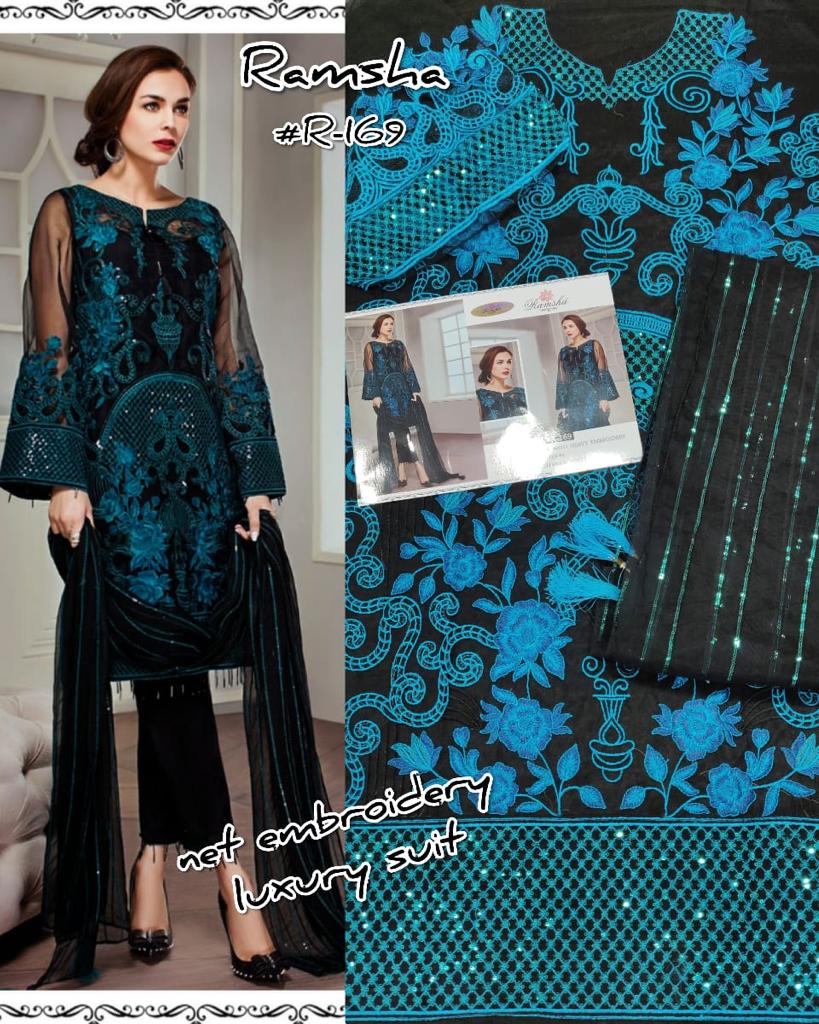 RAMSHA R 169 PAKISTANI SUITS SUPPLIER IN SINGLE