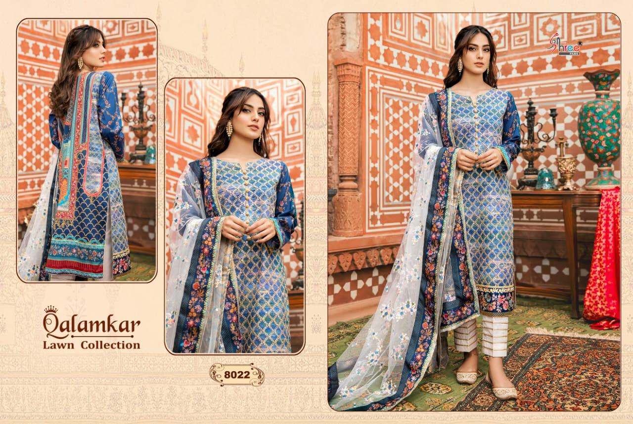 SHREE FABS QALAMKAR LAWN COLLECTION 8022 SINGLE