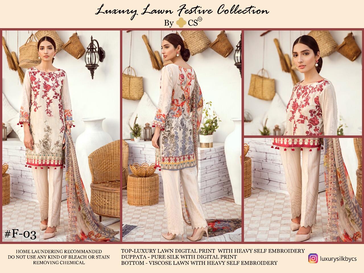 CS LUXURY LAWN FESTIVE COLLECTION F 03