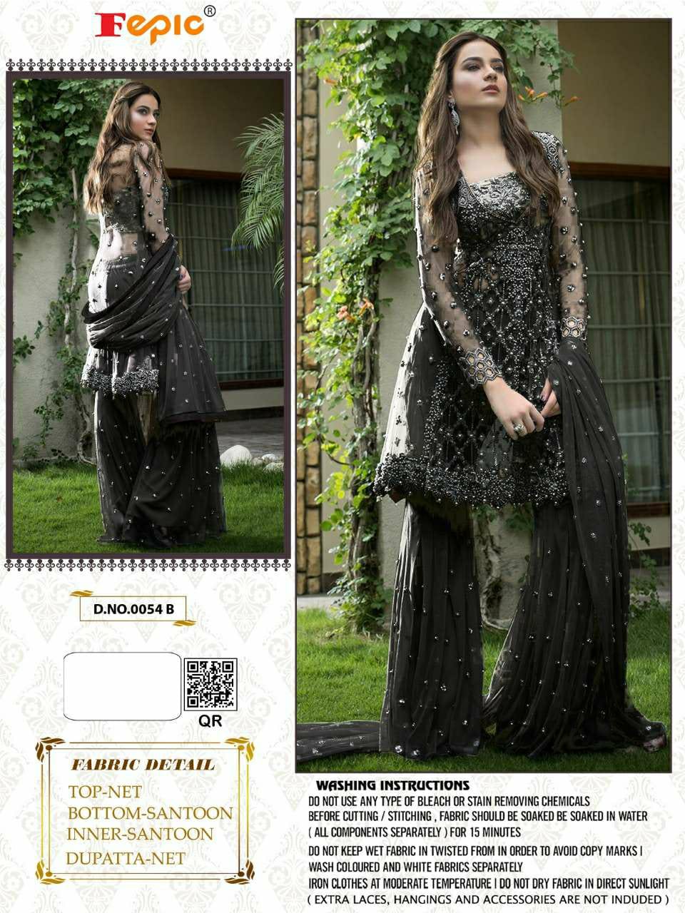 FEPIC 0054 B BLACK SALWAR KAMEEZ ONLINE