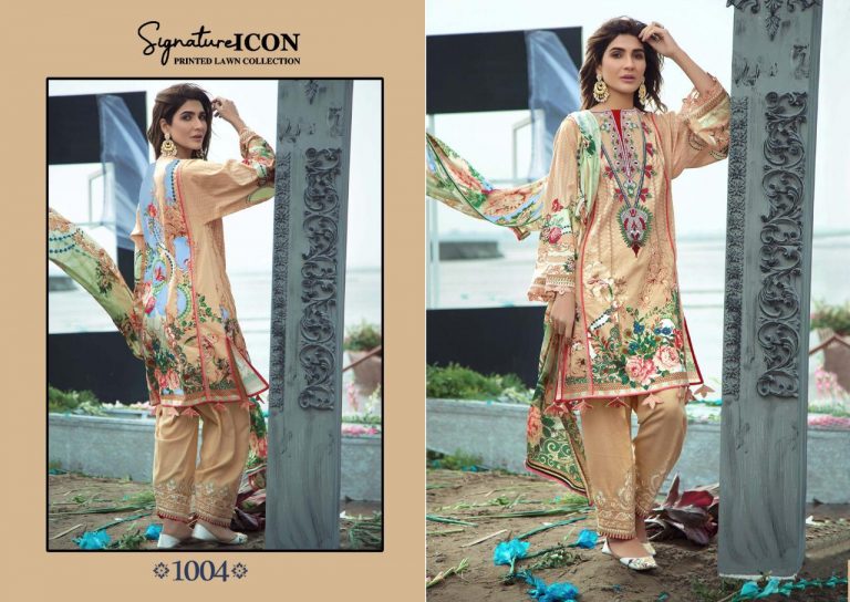 signature icon printed lawn