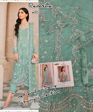 RAMSHA R 185 PAKISTANI SUITS IN SINGLE PIECE