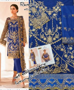 RAMSHA R 186 PAKISTANI SUITS IN SINGLE PIECE