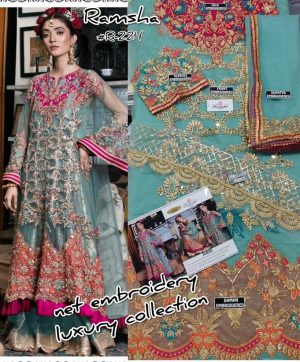 RAMSHA R 224 PAKISTANI SUITS IN SINGLE PIECE