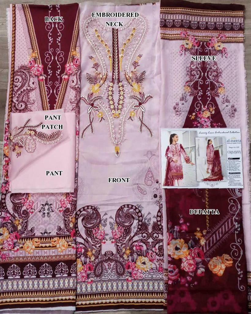 AL MEERA CRIMSON 1209 PAKISTANI SUITS WHOLESALER