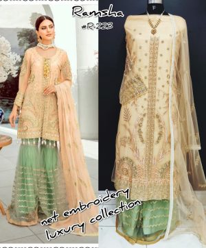 RAMSHA R 223 PAKISTANI SUITS SUPPLIER SINGLE PIECE