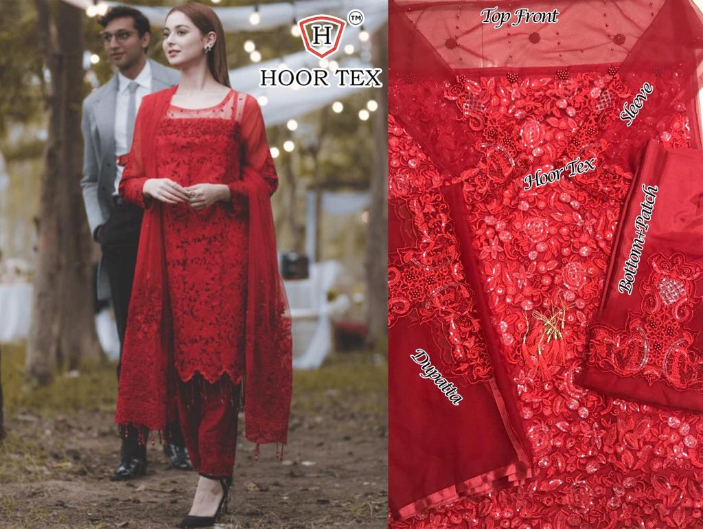 HOOR TEX 18002 GEORGETTE PAKISTANI SUITS IN SINGLE