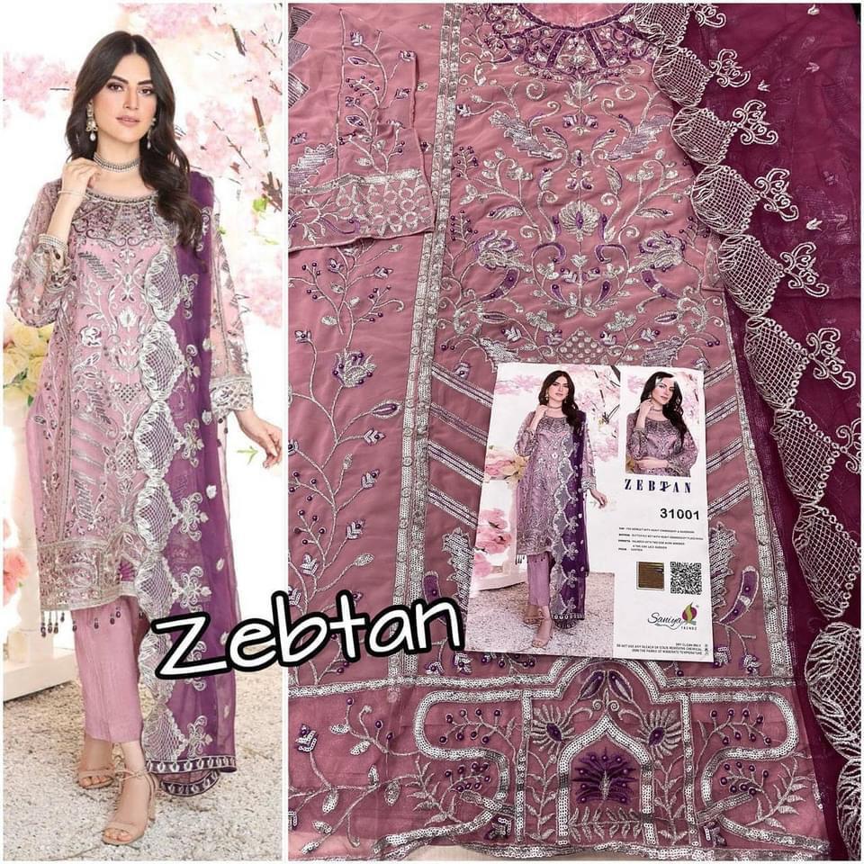 SANIYA TRENDZ ZEBTAN PAKISTANI SUITS WITH FREE SHIPPING