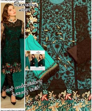 RAMSHA R 114 COLORS PAKISTANI SUITS WITH FREE SHIPPING