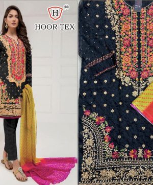 HOOR TEX 17013 BLACK PAKISTANI SUITS FREE SHIPPING