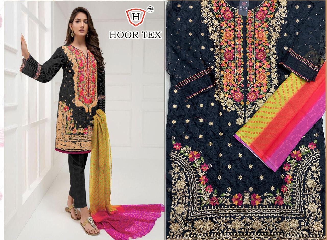 HOOR TEX 17013 BLACK PAKISTANI SUITS FREE SHIPPING