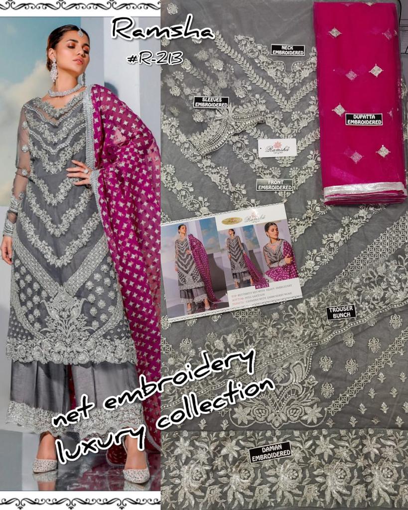 RAMSHA R 213 PAKISTANI SUITS IN SINGLE PIECERAMSHA R 213 PAKISTANI SUITS IN SINGLE PIECE