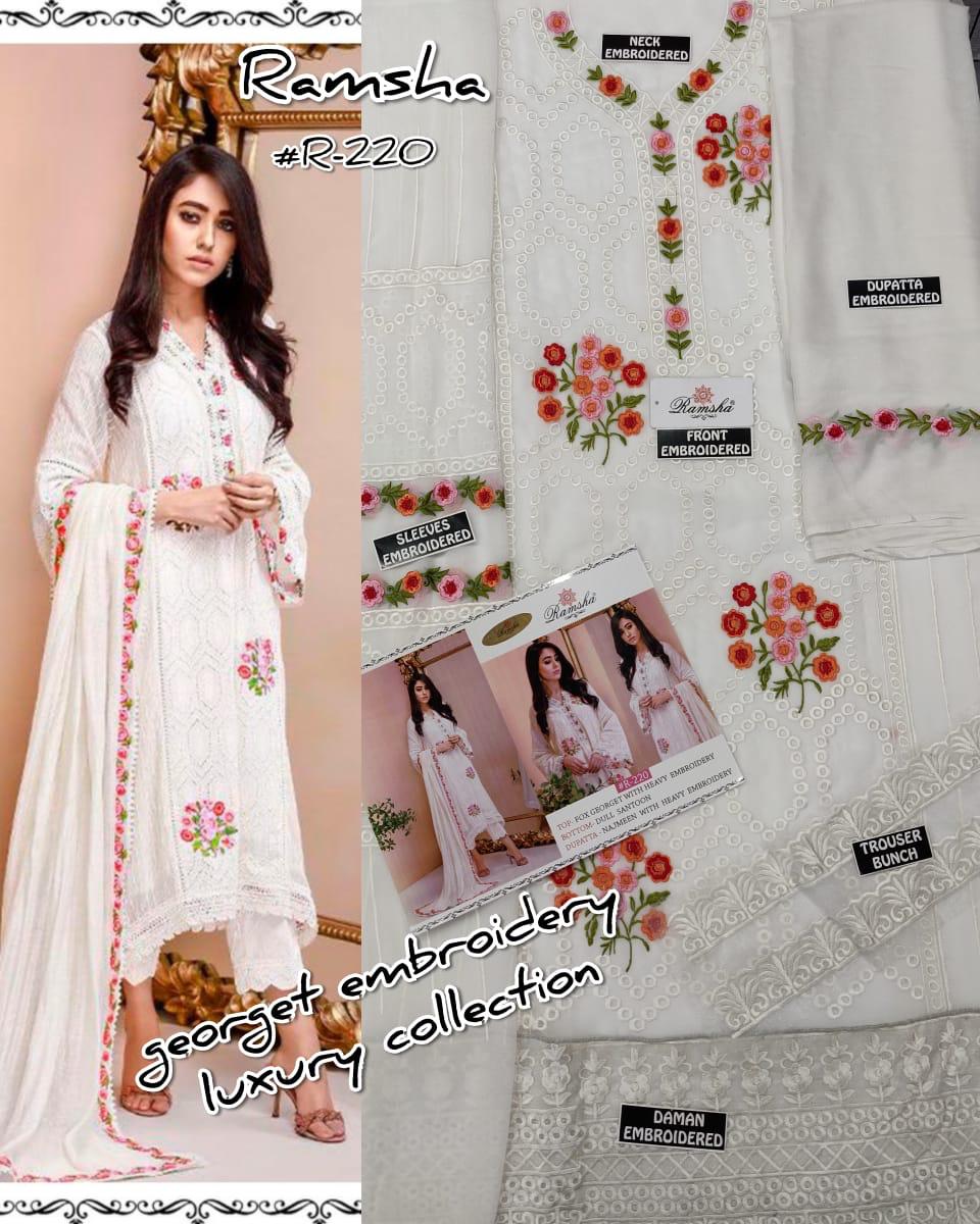 RAMSHA 220 PAKISTANI SUITS IN SINGLE PIECE