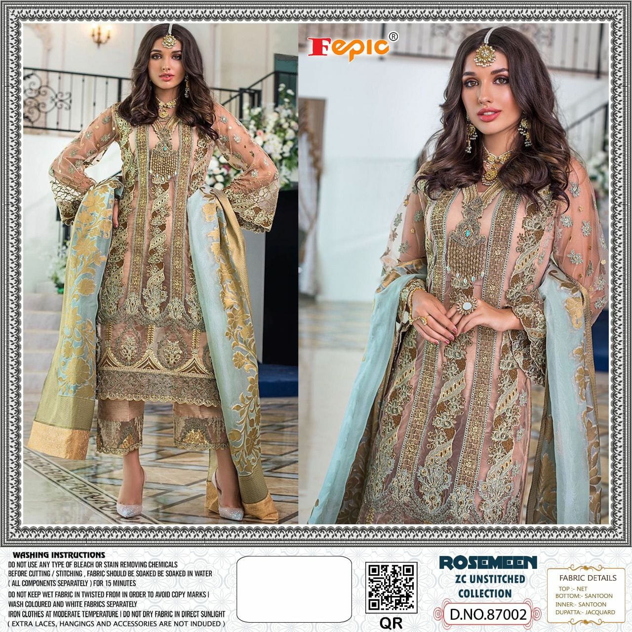 FEPIC ROSEMEEN 87002 PAKISTANI SUITS WHOLESALER